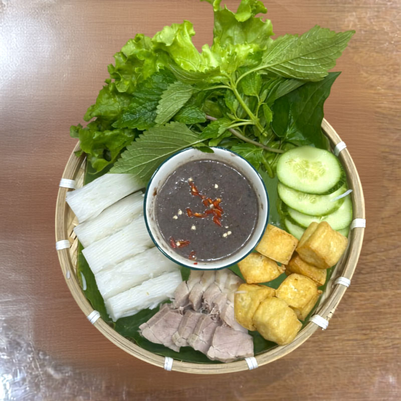 Bún Đậu Thịt Ba Chỉ Luộc Mắm Tôm