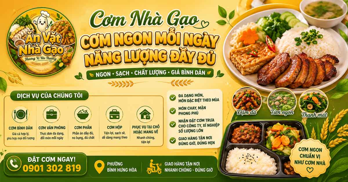 Cơm Nhà Gạo – Cơm Văn Phòng Bình Dân Tại Bình Hưng Hòa